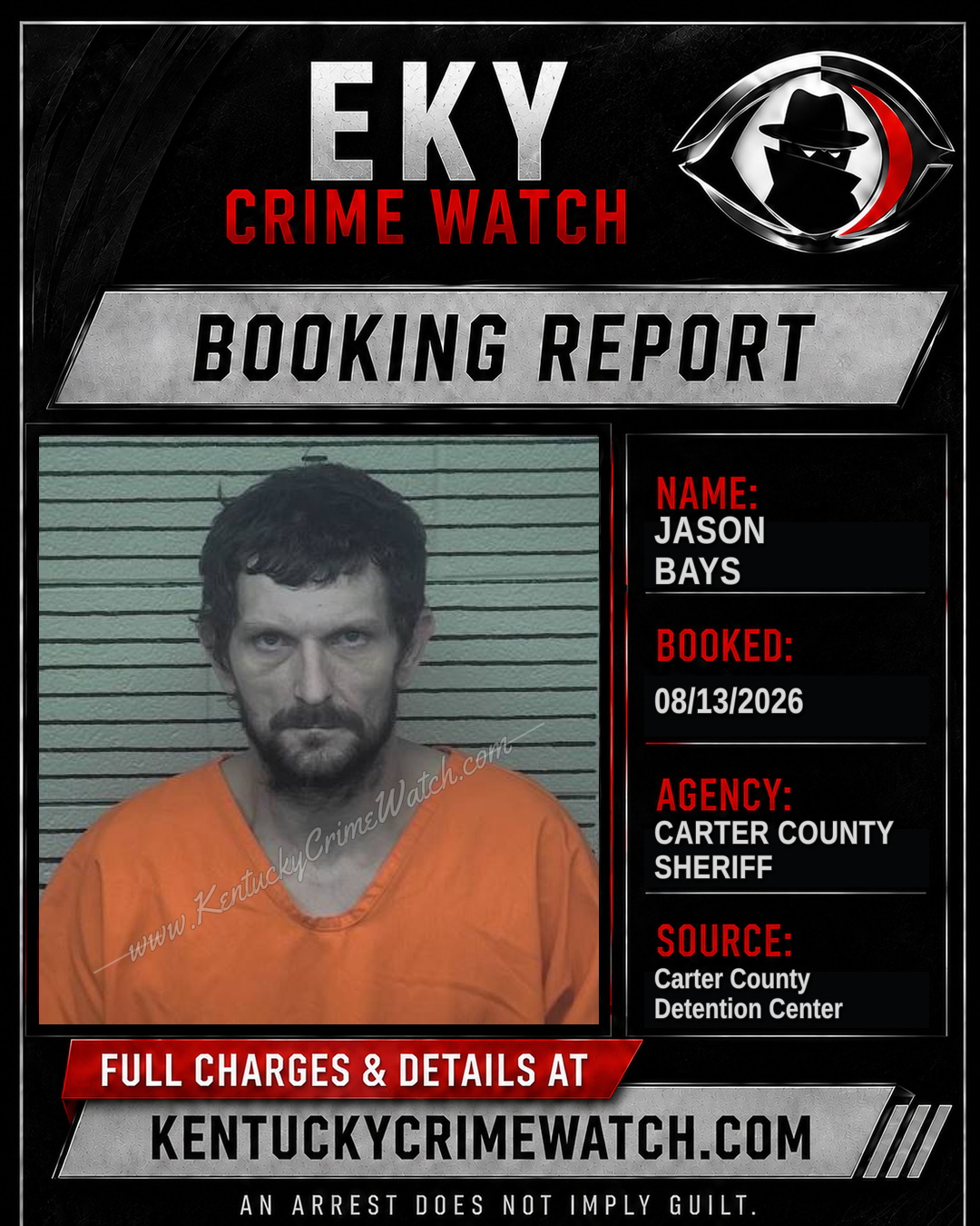 JASON BAYS booking report card