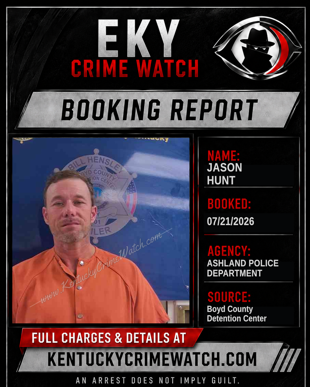 JASON HUNT booking report card