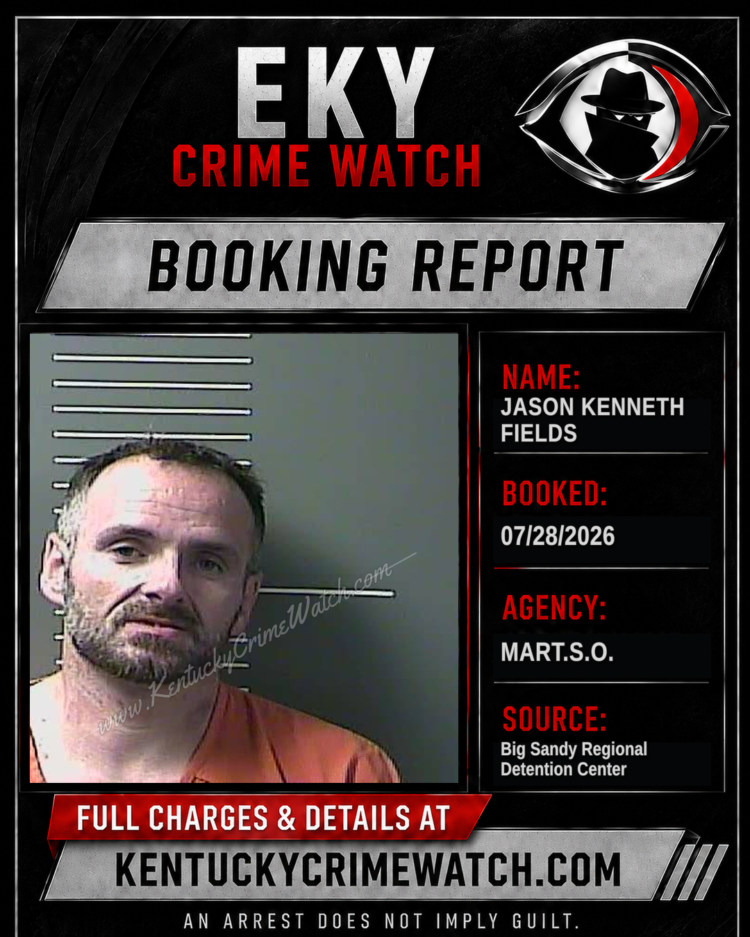 JASON KENNETH FIELDS booking report card