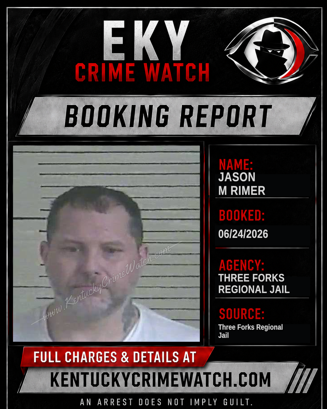 Jason M Rimer booking report card