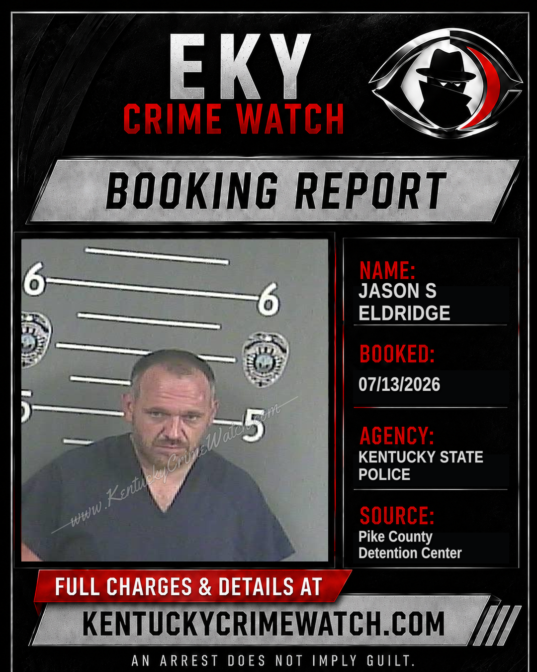 JASON S ELDRIDGE booking report card