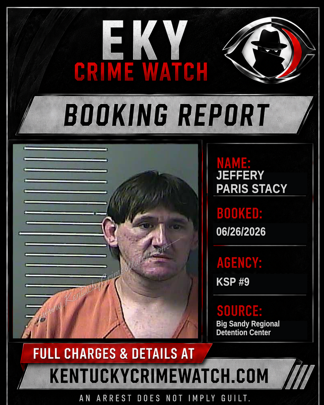 JEFFERY PARIS STACY booking report card