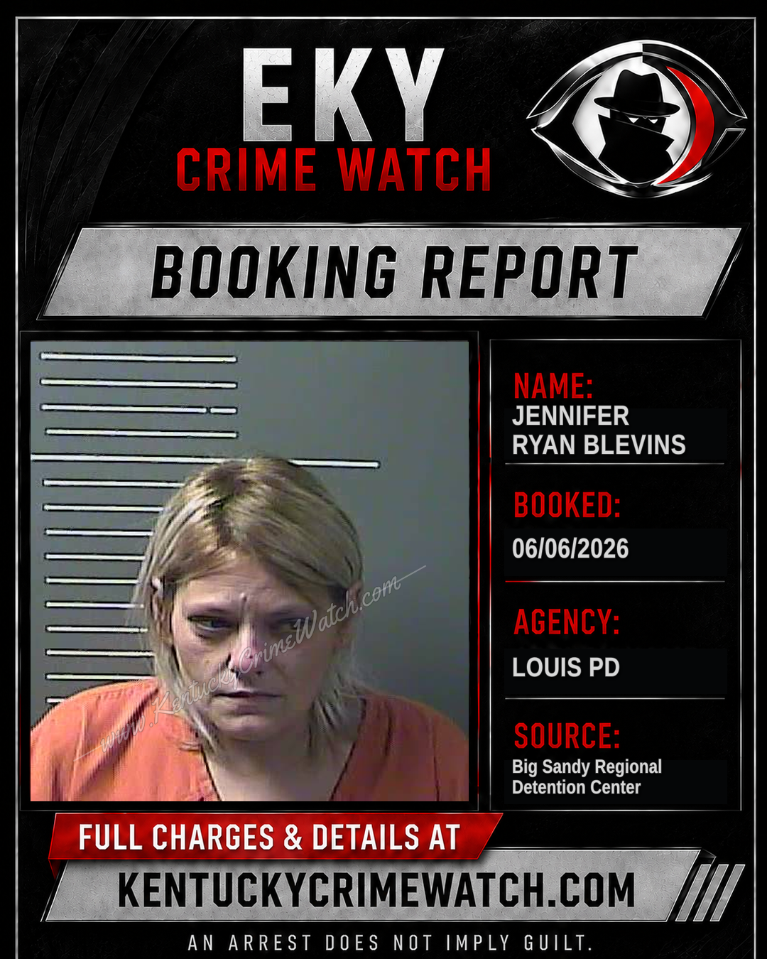 JENNIFER RYAN BLEVINS booking image