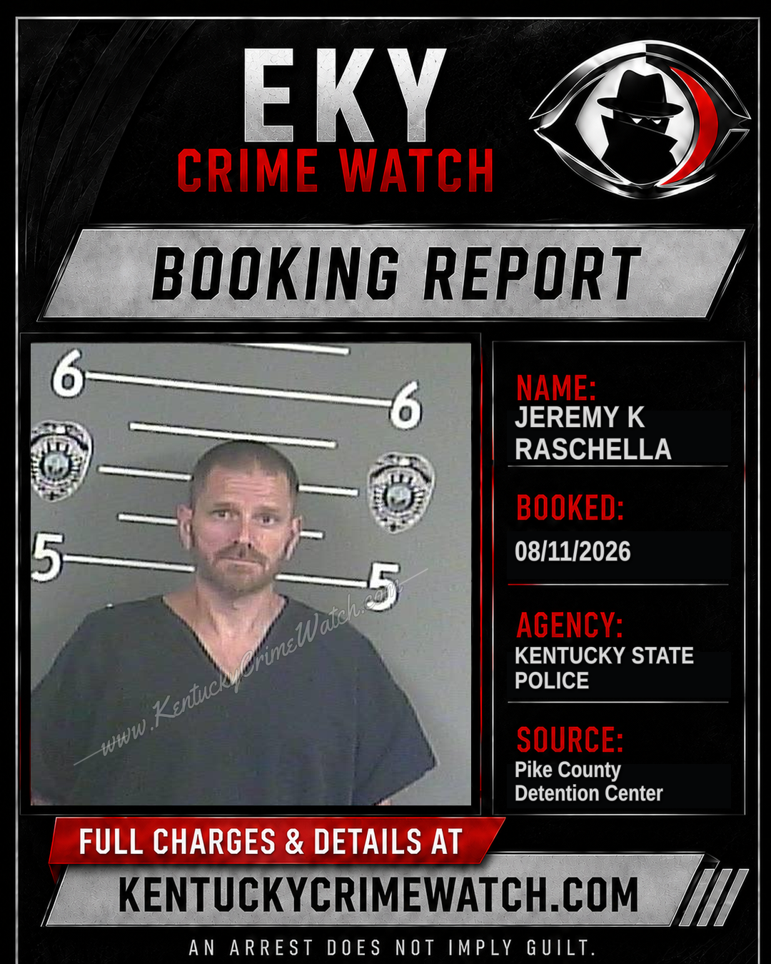 JEREMY K RASCHELLA booking report card