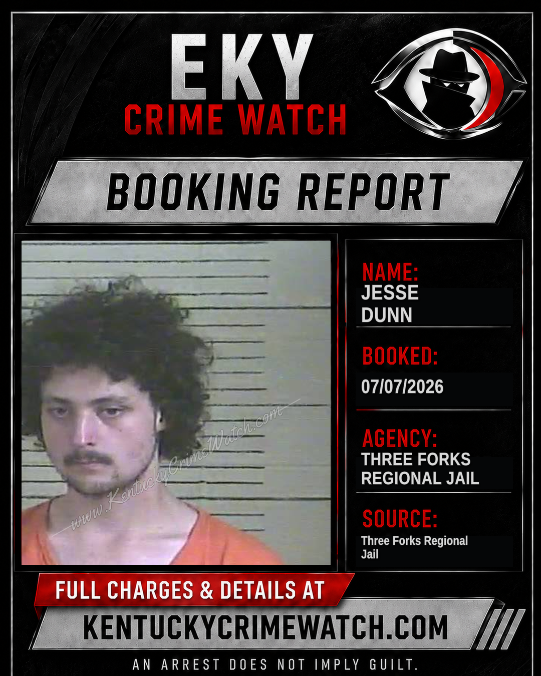 Jesse Dunn booking report card