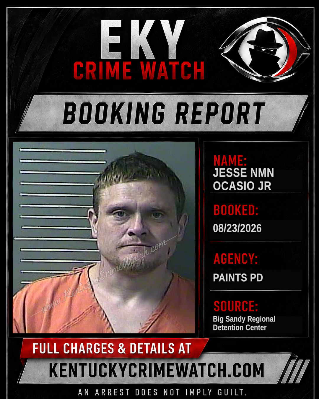 JESSE NMN OCASIO JR booking report card