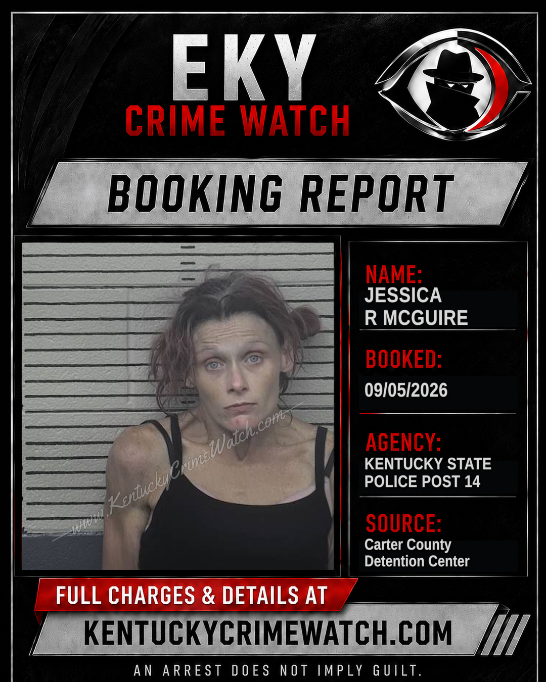 JESSICA R MCGUIRE booking report card