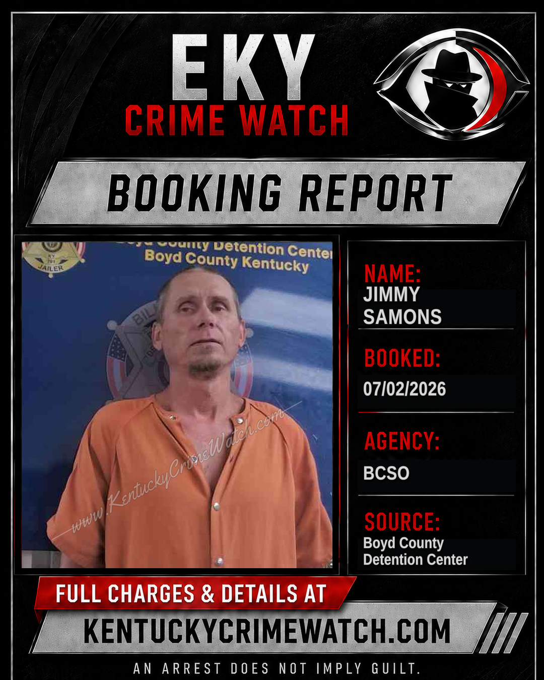 JIMMY SAMONS booking report card
