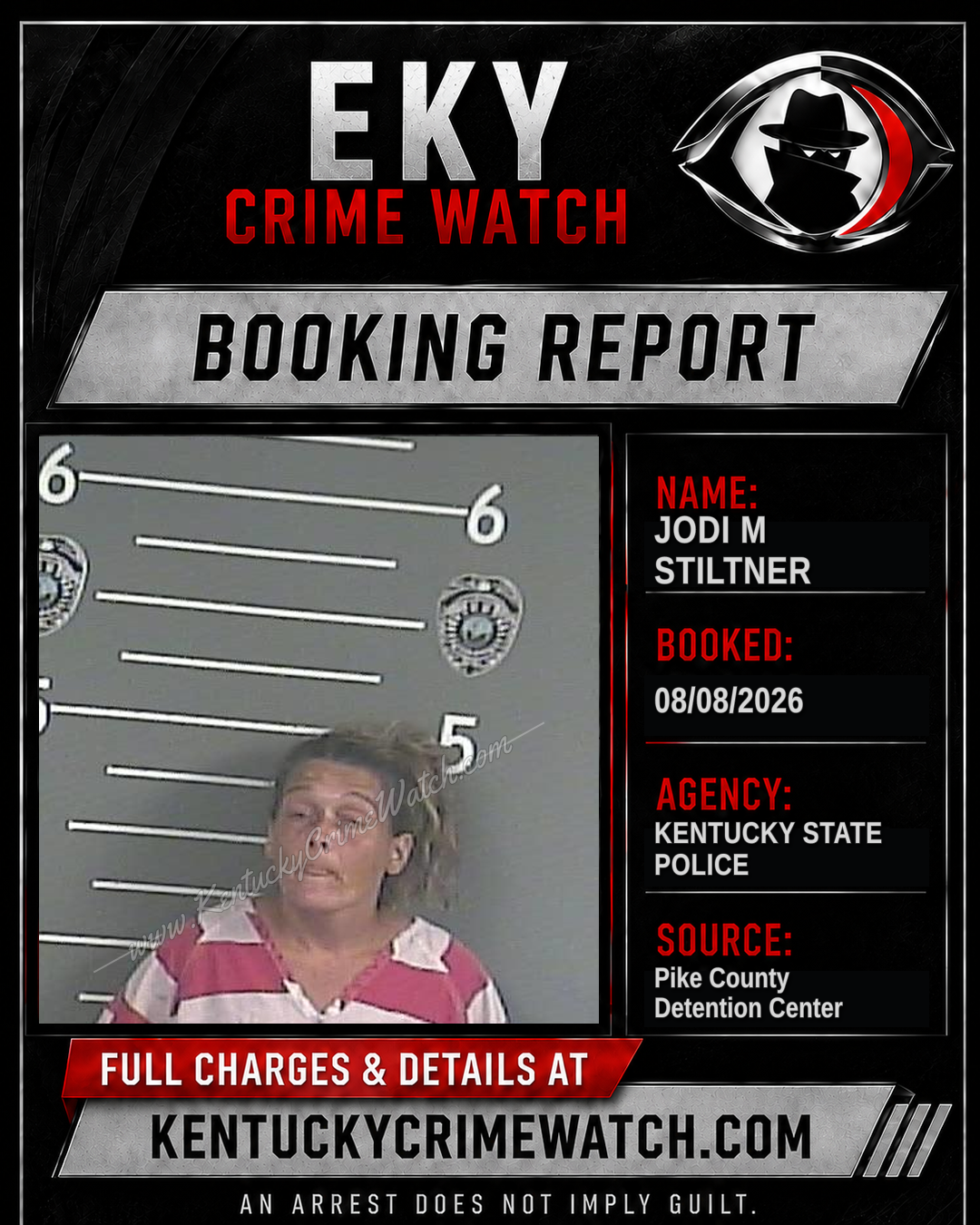 JODI M STILTNER booking report card