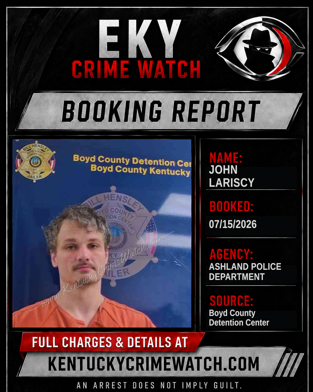 JOHN LARISCY booking report card