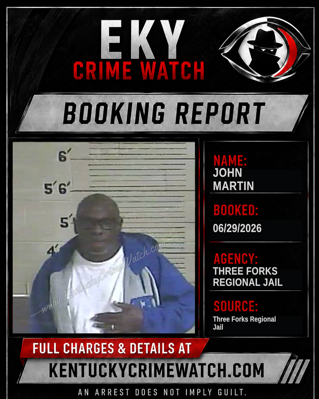 John Martin booking report card