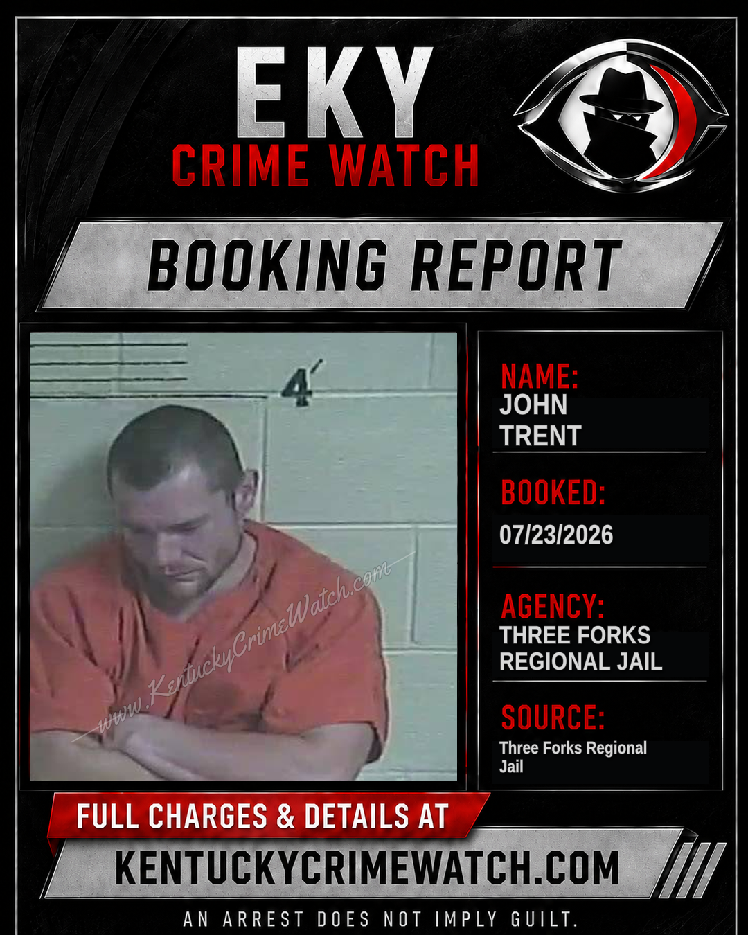 John Trent booking report card