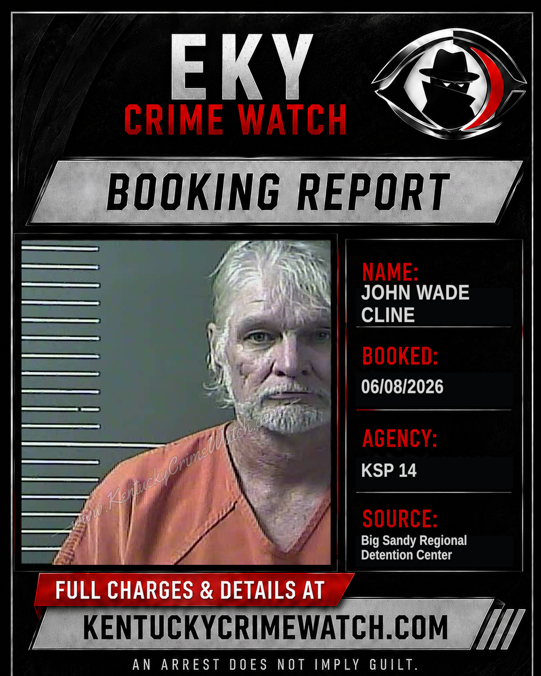 JOHN WADE CLINE booking report card