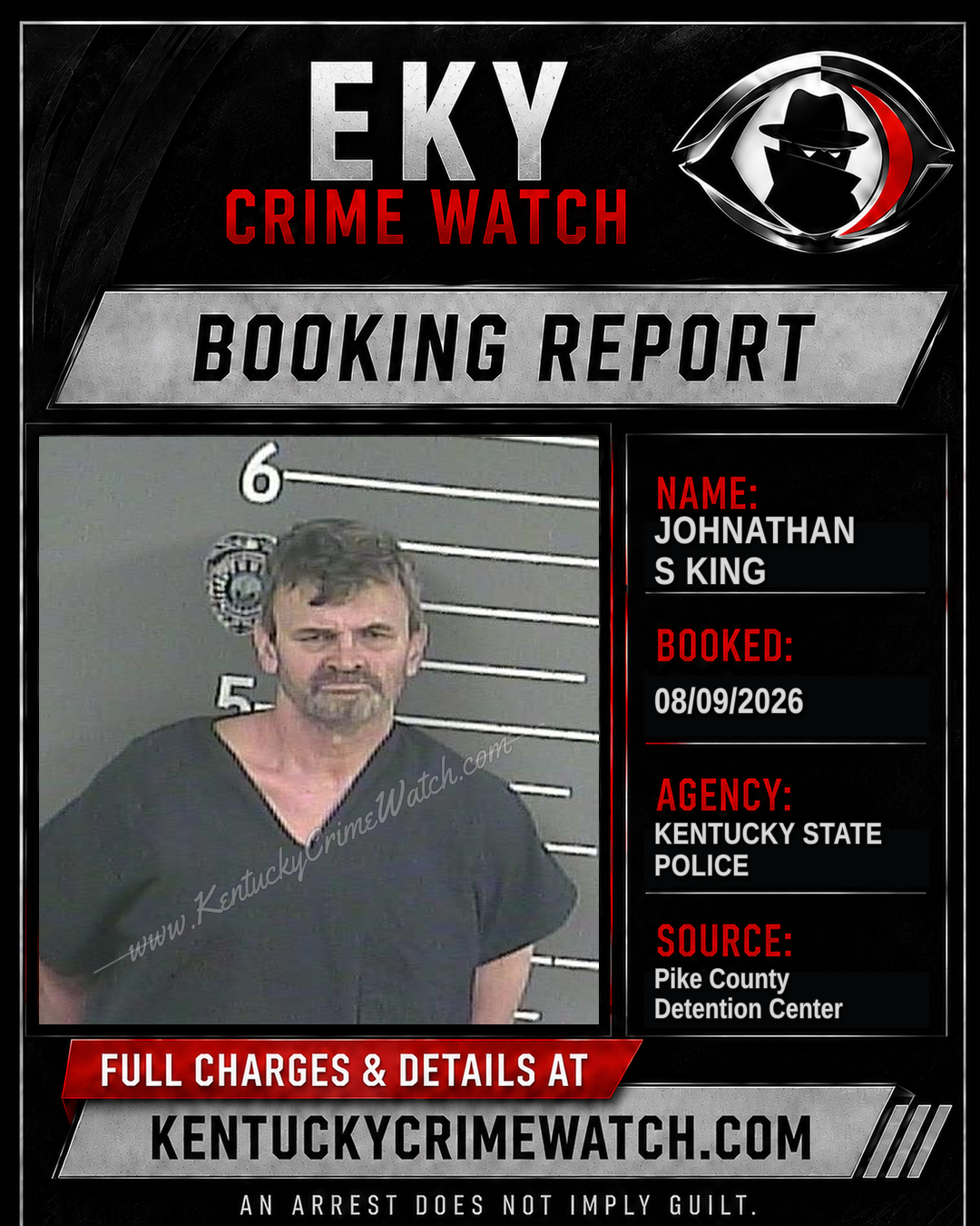 JOHNATHAN S KING booking report card