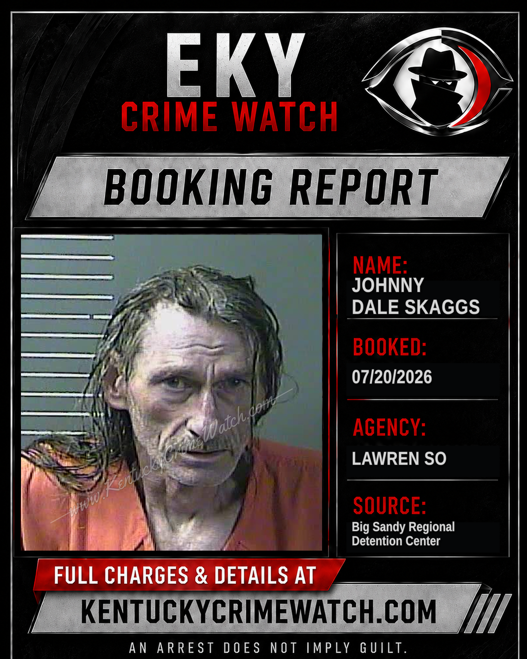 JOHNNY DALE SKAGGS booking report card
