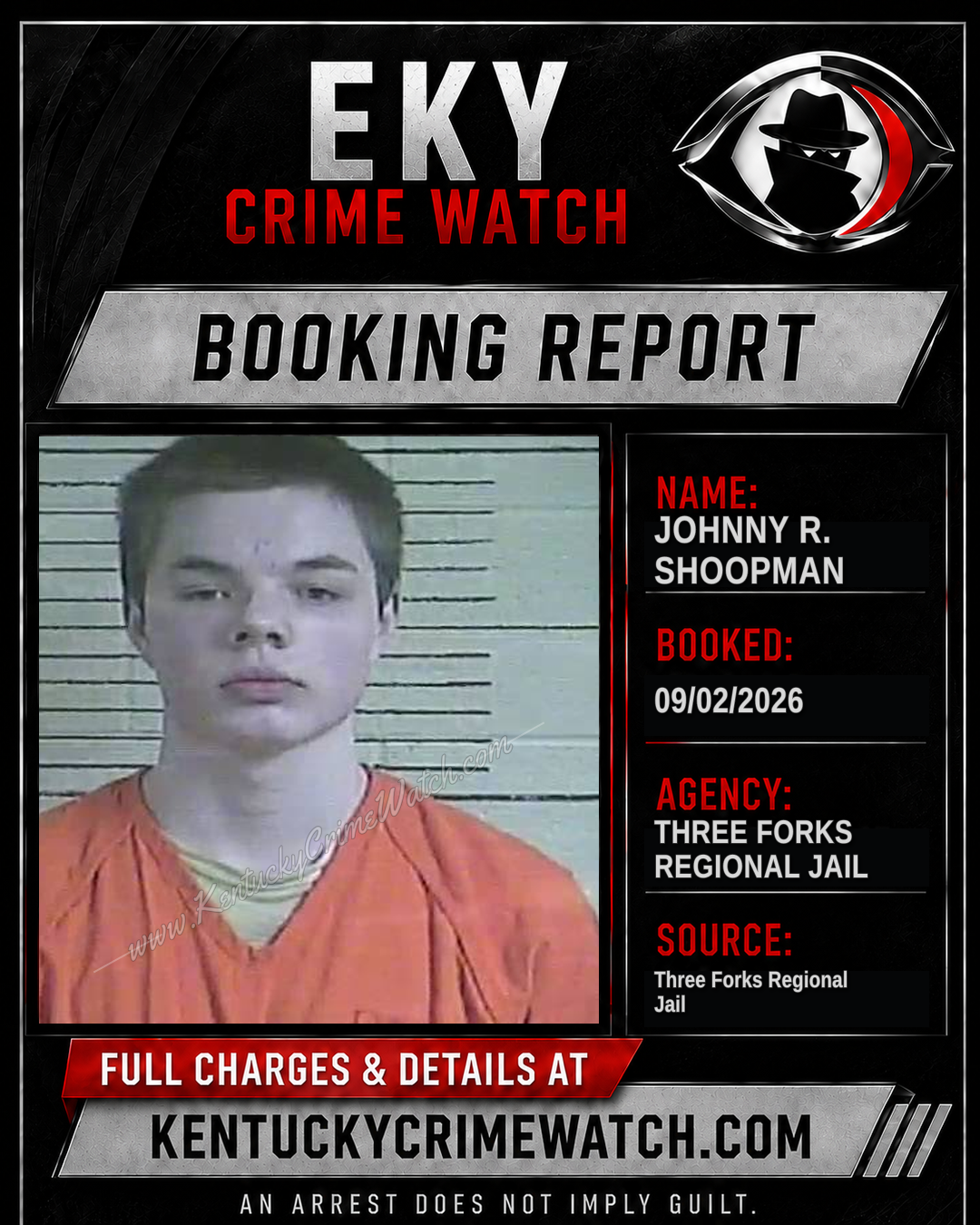 Johnny R. Shoopman booking report card