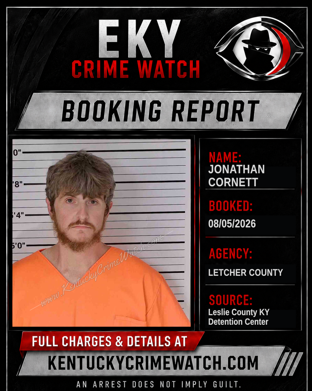JONATHAN CORNETT booking report card
