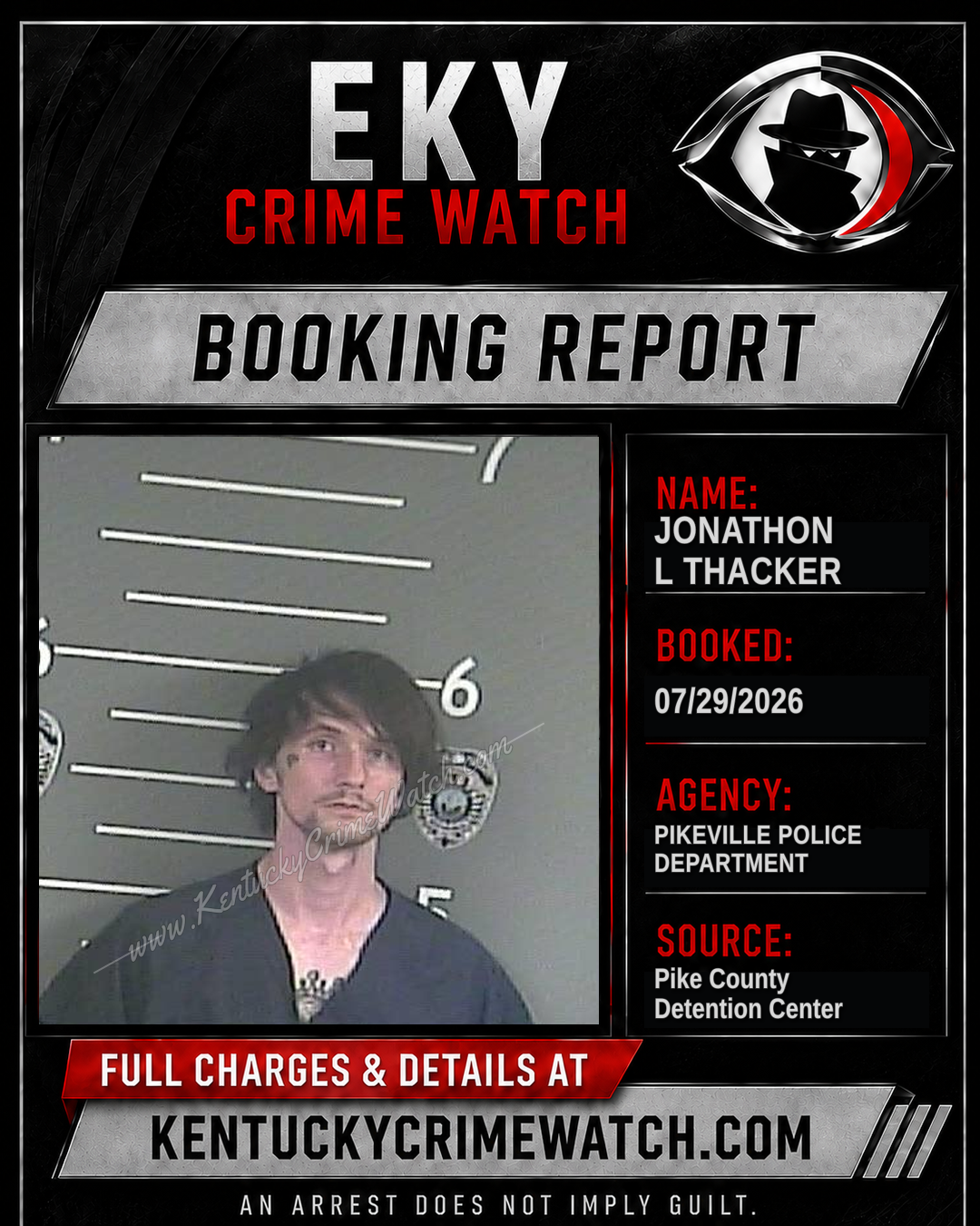 JONATHON L THACKER booking report card