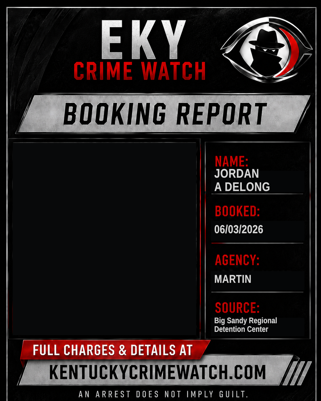 JORDAN A DELONG booking report card