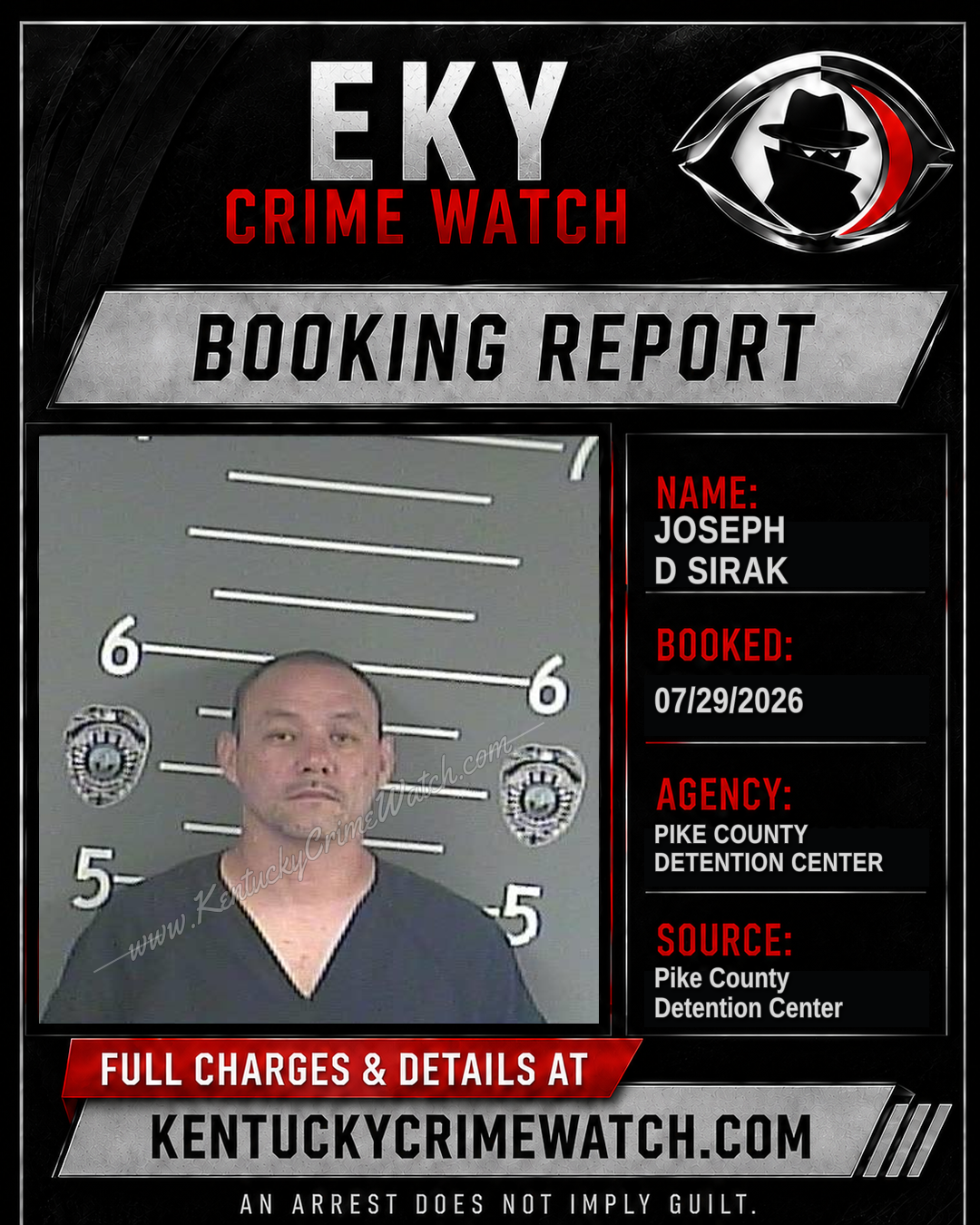 JOSEPH D SIRAK booking image