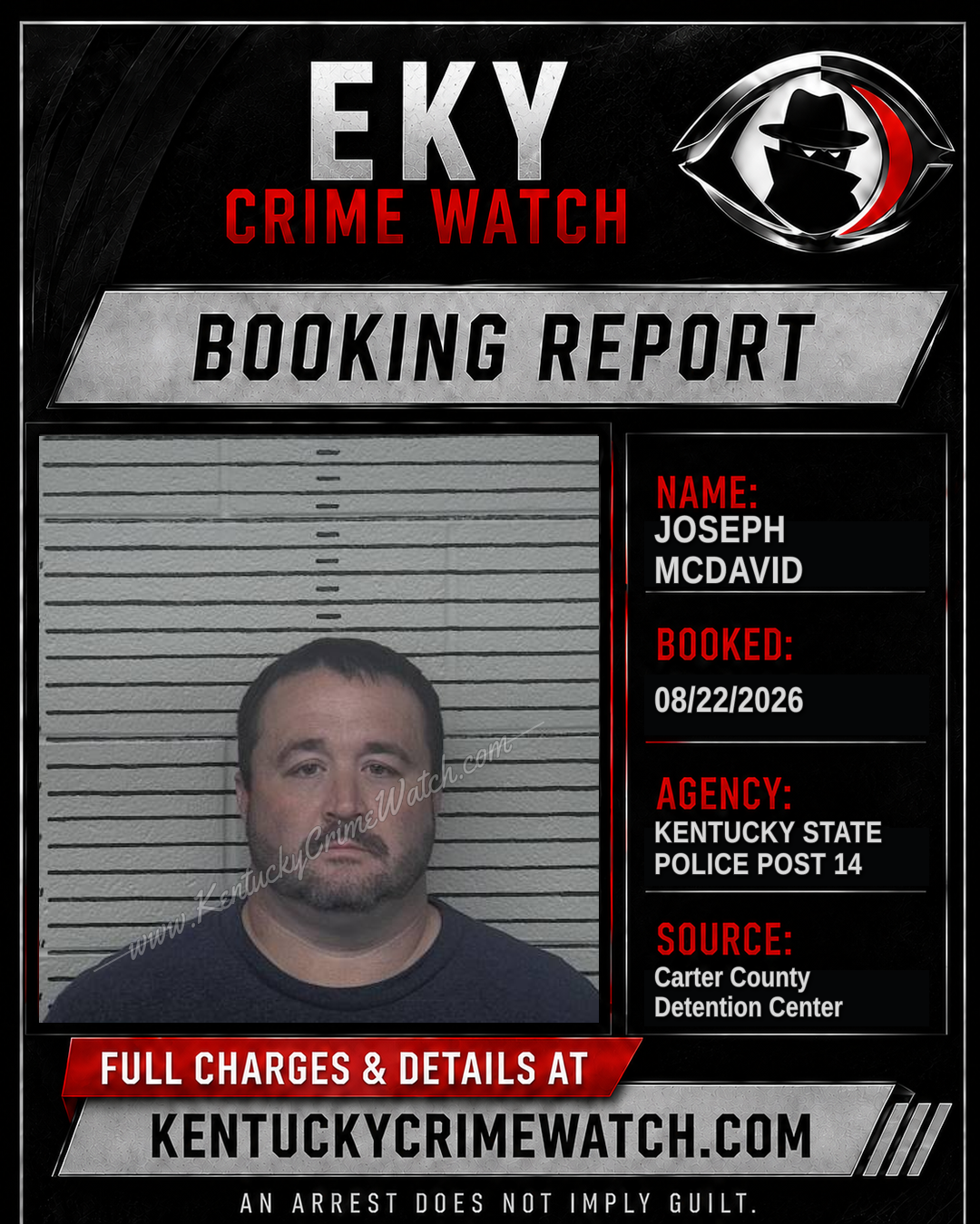 JOSEPH MCDAVID booking report card