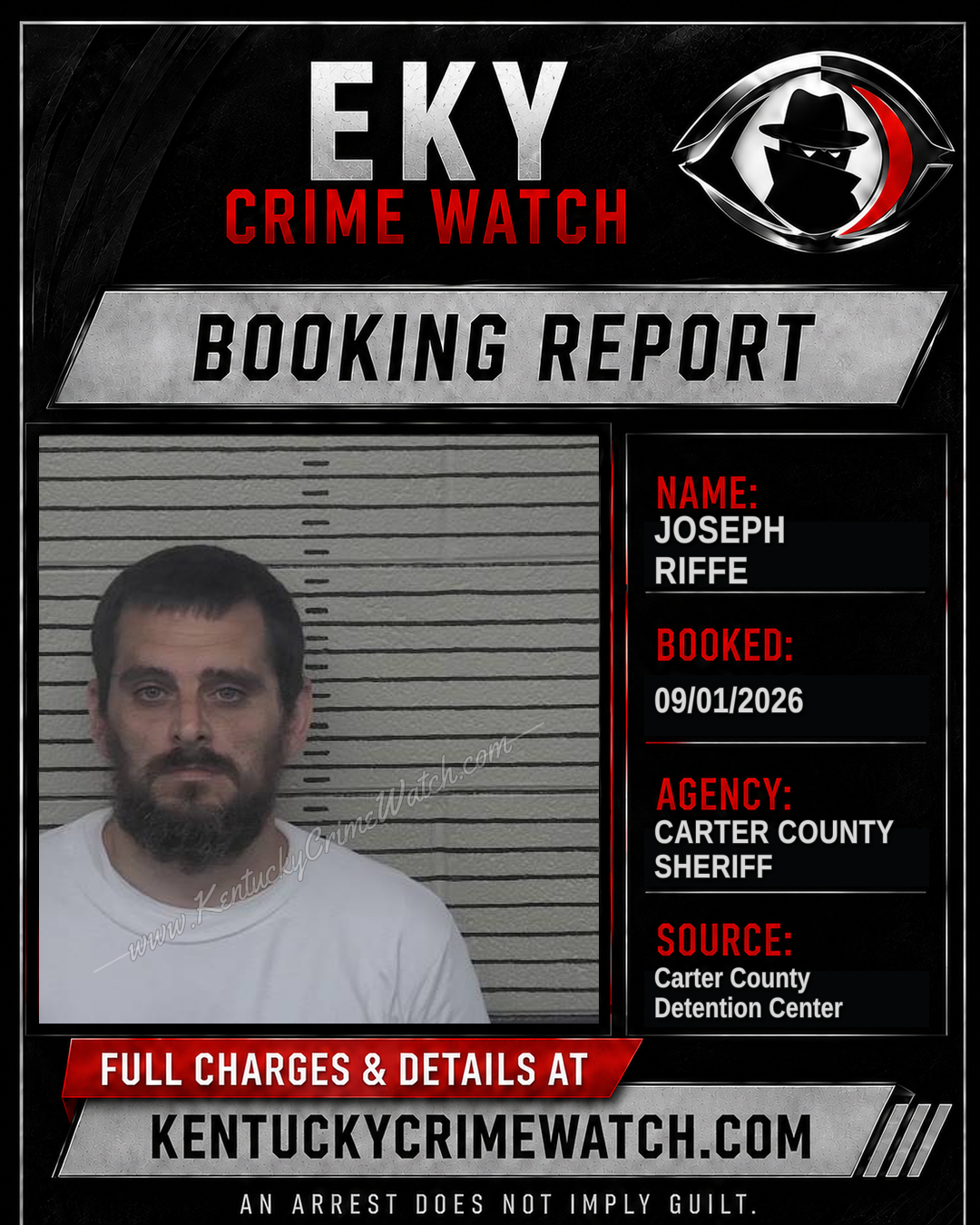 JOSEPH RIFFE booking report card