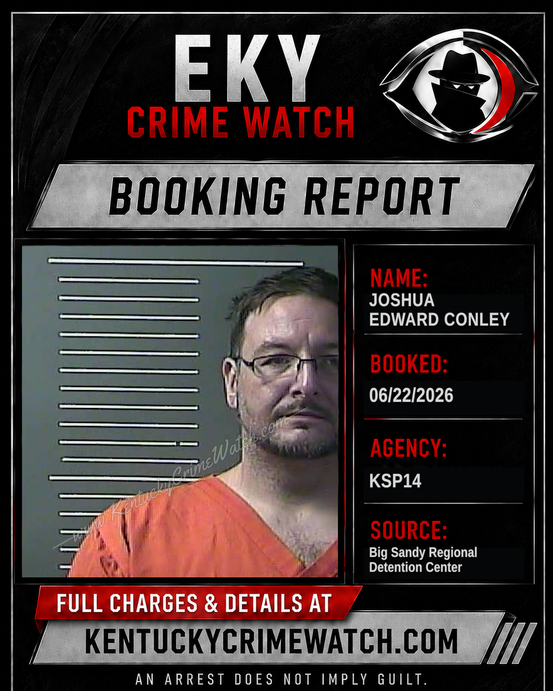 JOSHUA EDWARD CONLEY booking report card