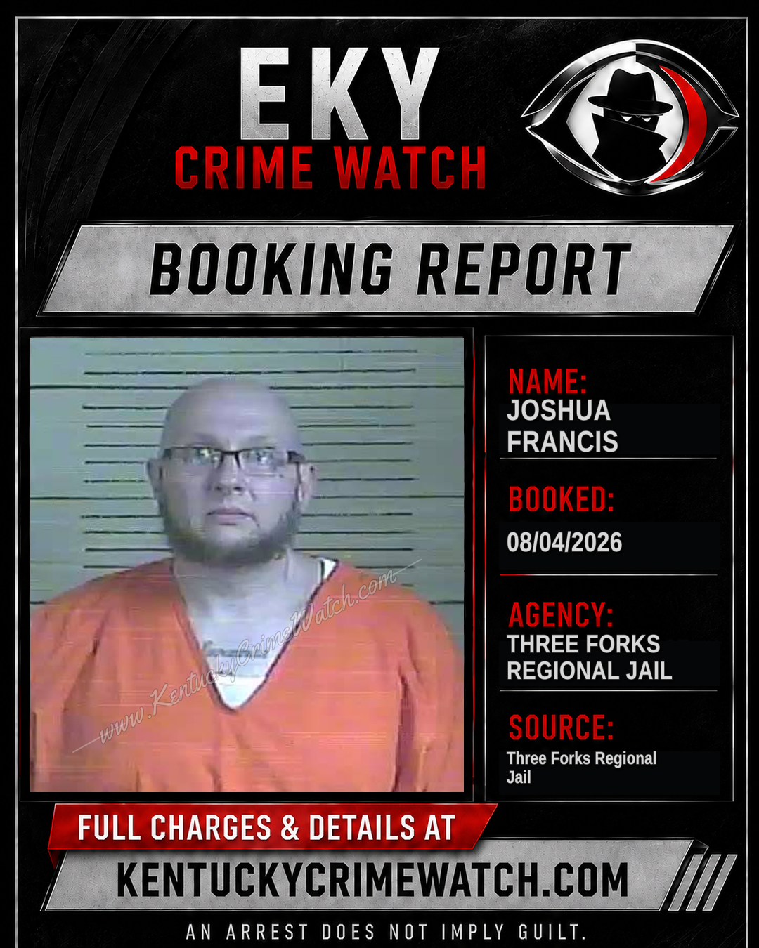 Joshua Francis booking report card