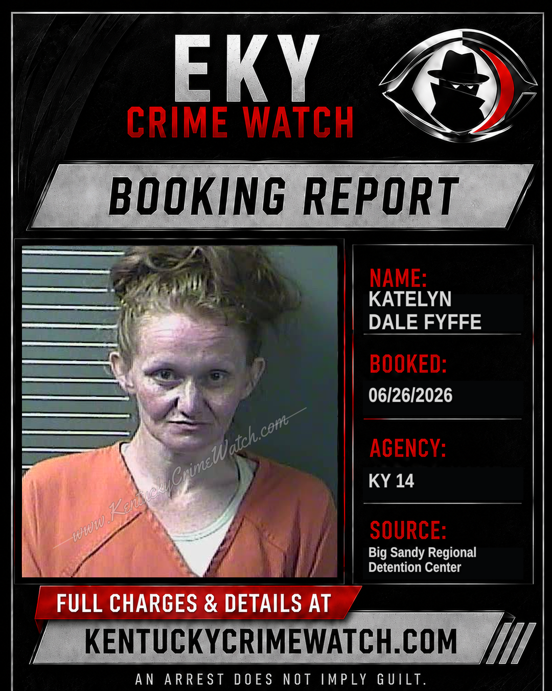 KATELYN DALE FYFFE booking report card