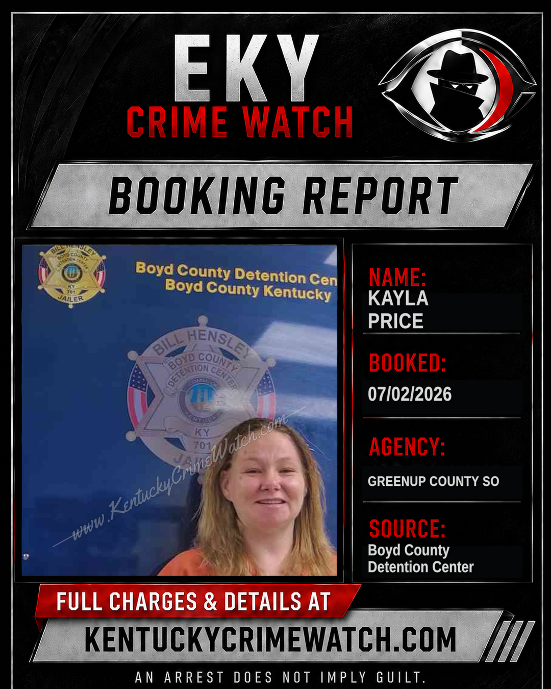 KAYLA PRICE booking image