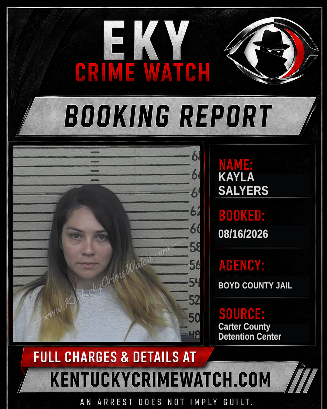 KAYLA SALYERS booking report card