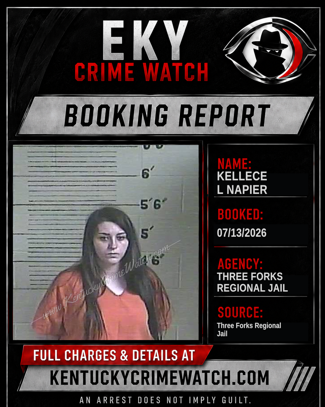 Kellece L Napier booking report card