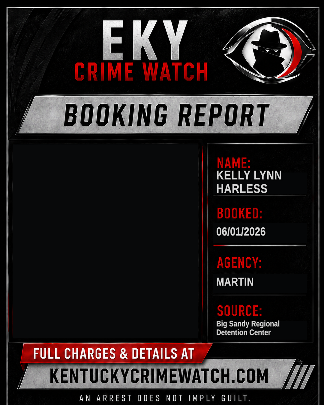 KELLY Lynn HARLESS booking report card