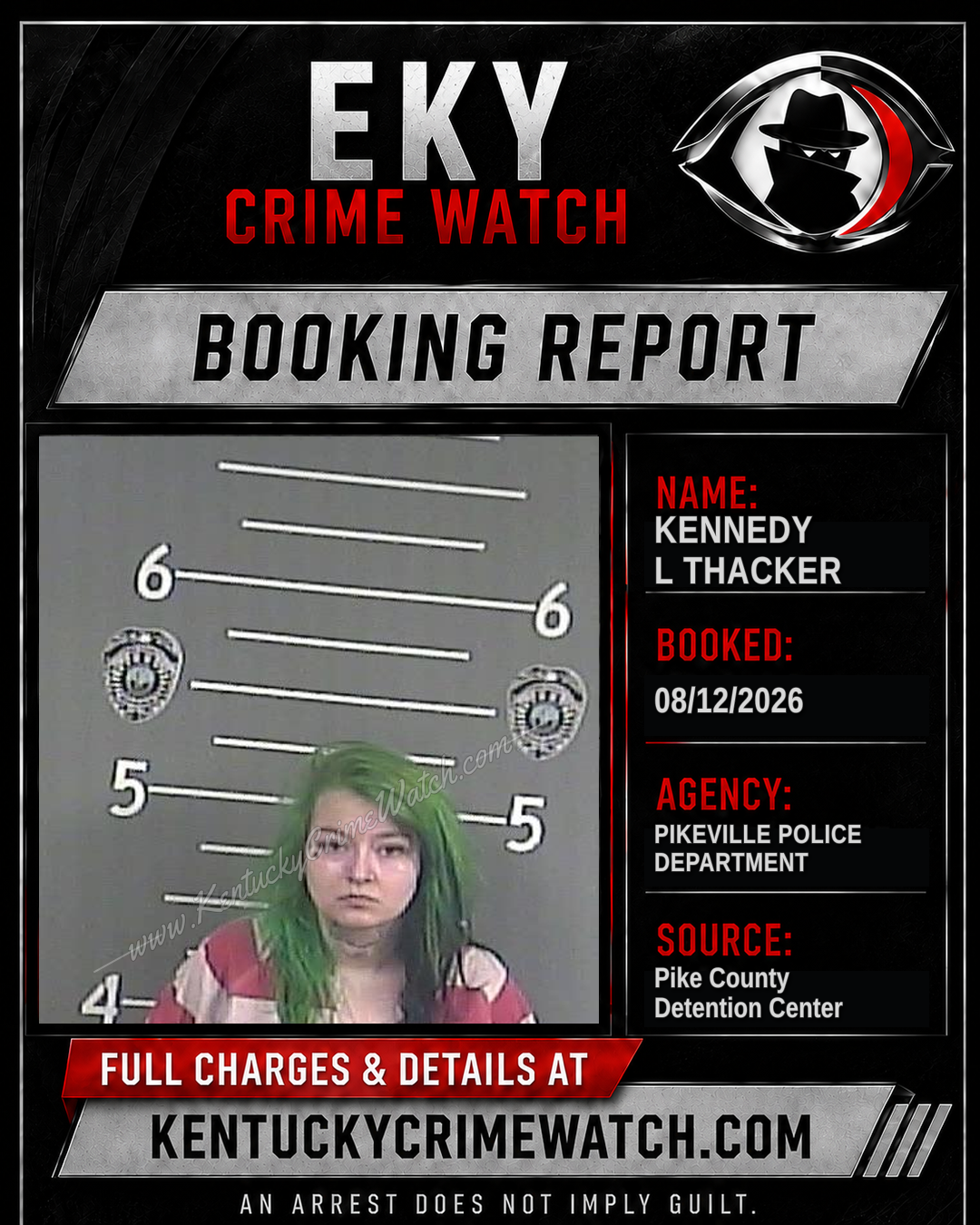 KENNEDY L THACKER booking report card