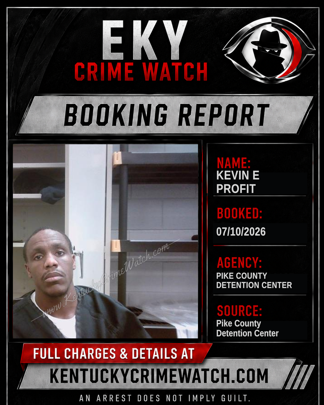 KEVIN E PROFIT booking report card