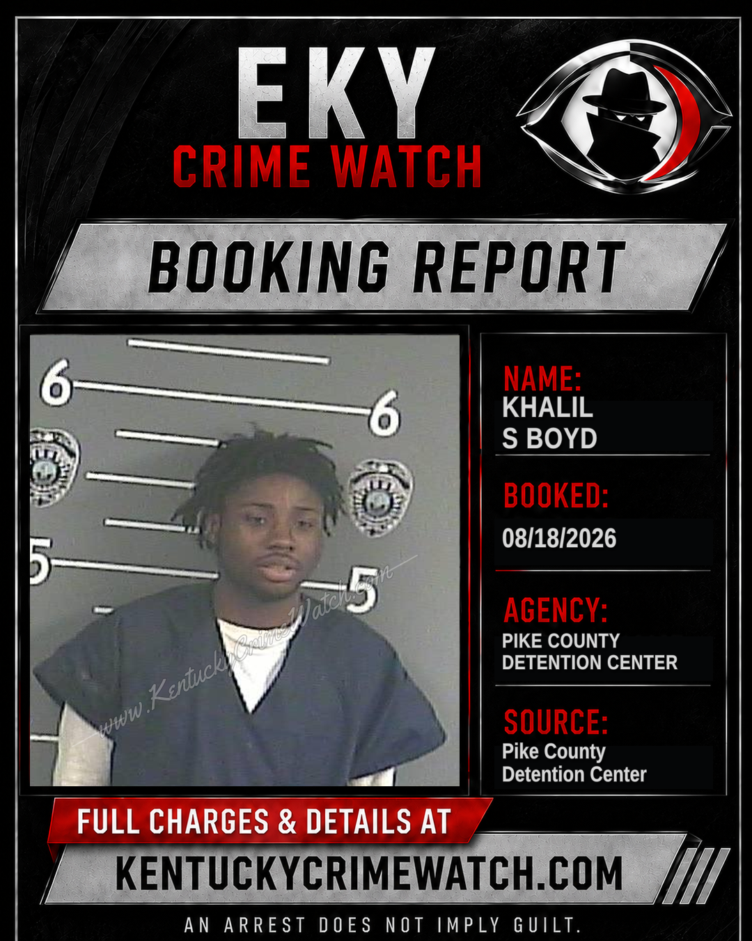 KHALIL S BOYD booking report card