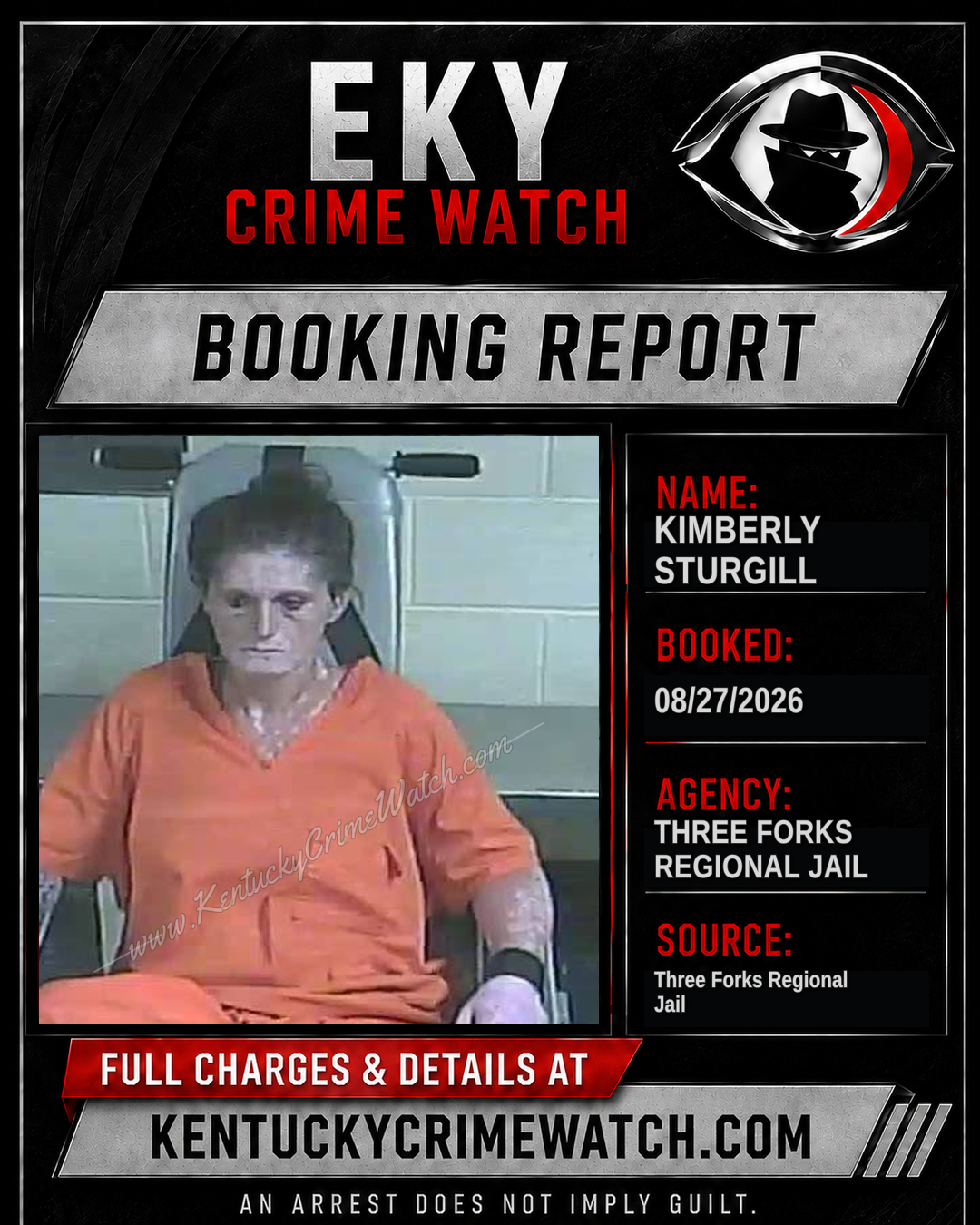 Kimberly Sturgill booking report card