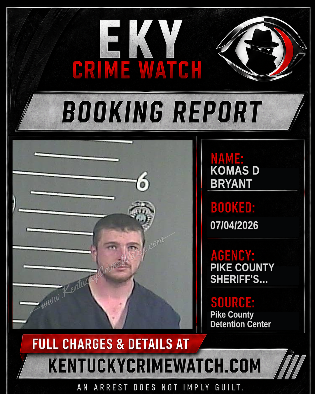 KOMAS D BRYANT booking report card