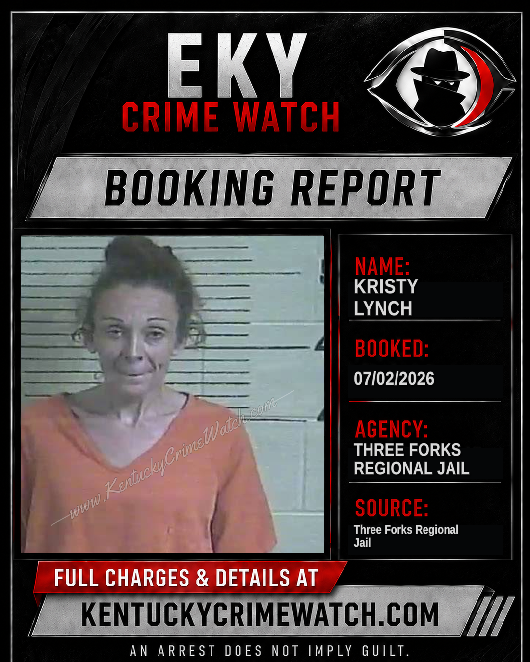 Kristy Lynch booking report card