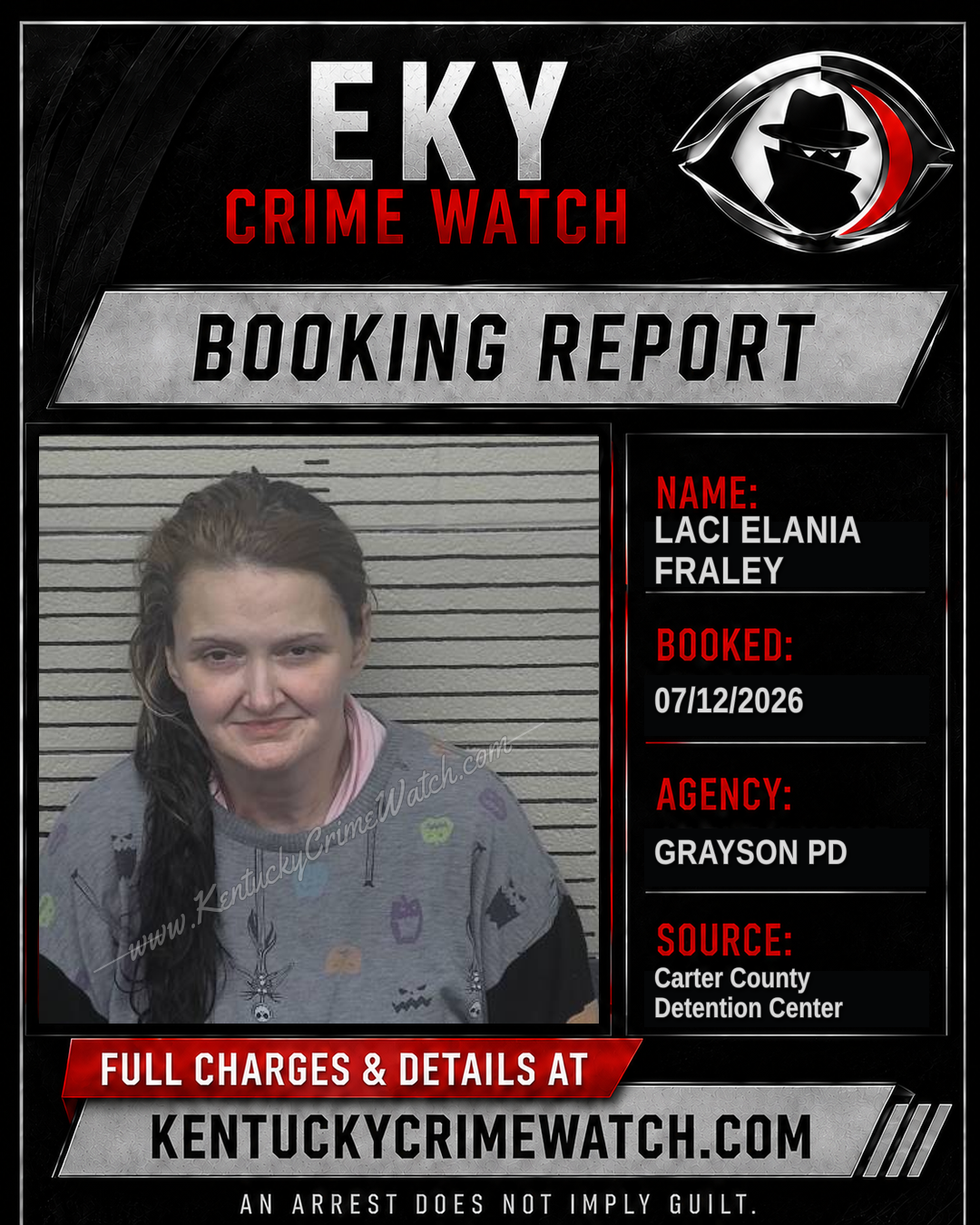 LACI ELANIA FRALEY booking report card