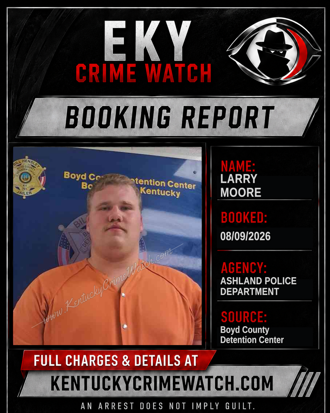 LARRY MOORE booking report card