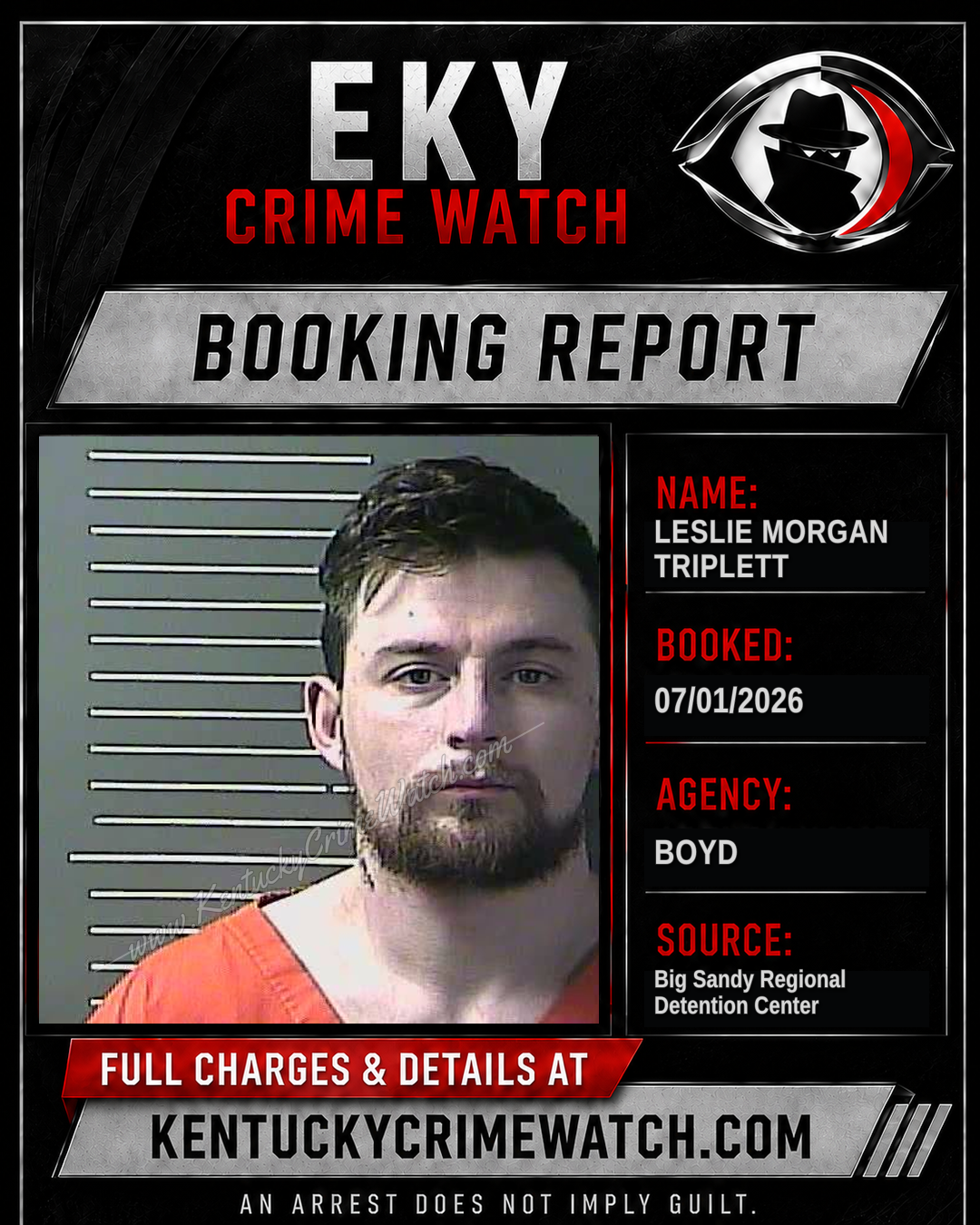 LESLIE MORGAN TRIPLETT booking report card