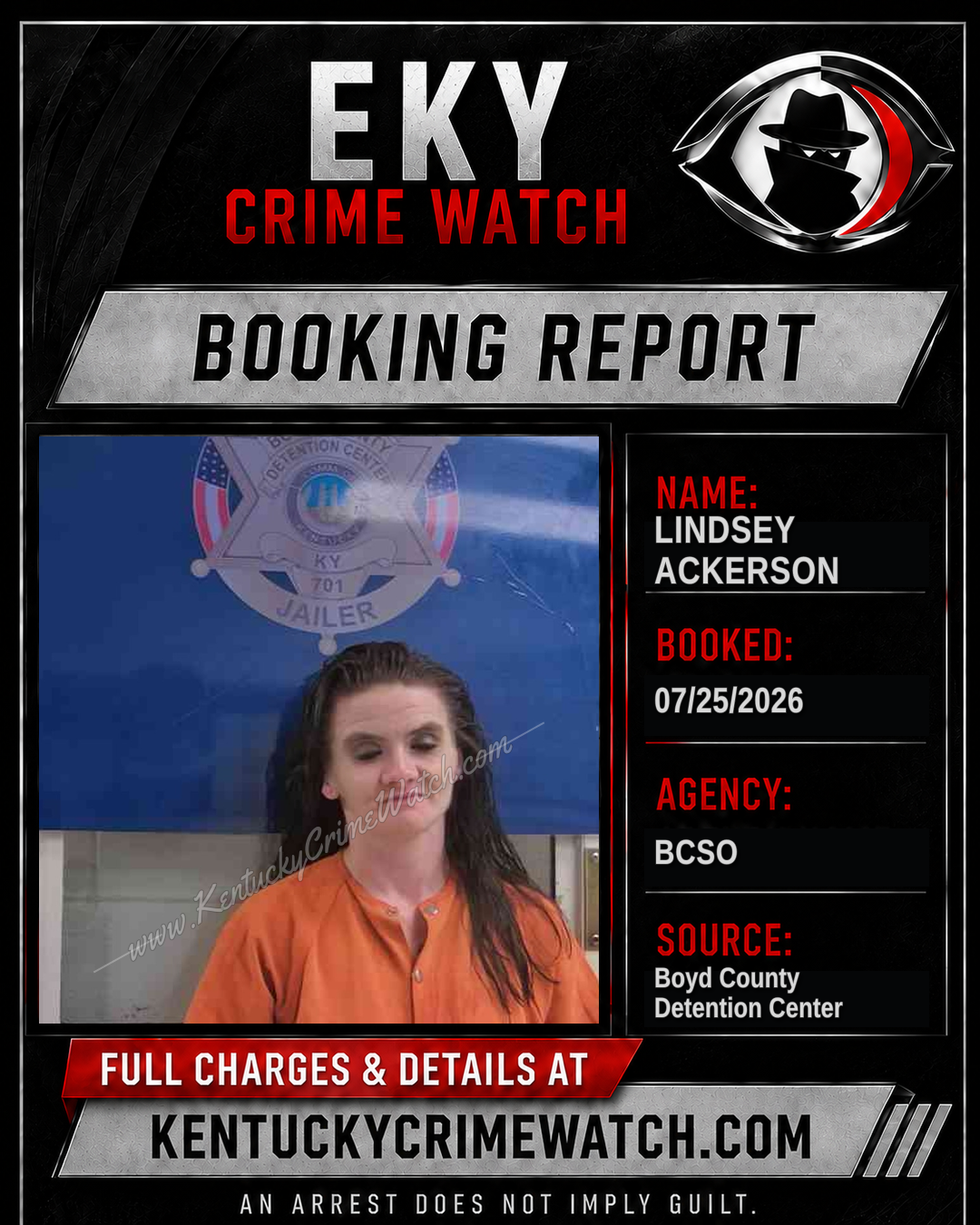 LINDSEY ACKERSON booking report card