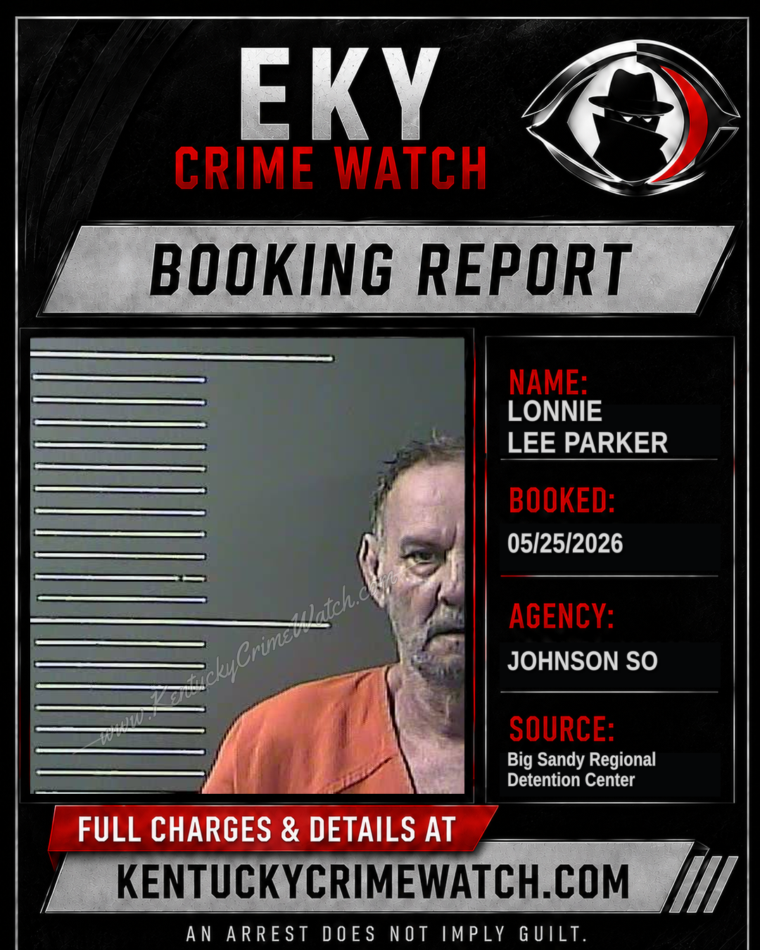 LONNIE LEE PARKER booking report card