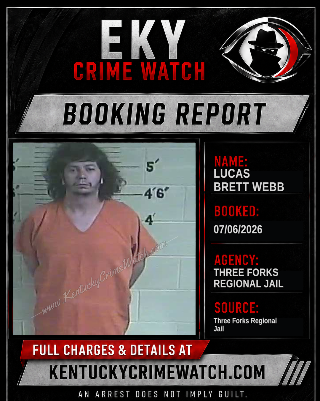 Lucas Brett Webb booking report card