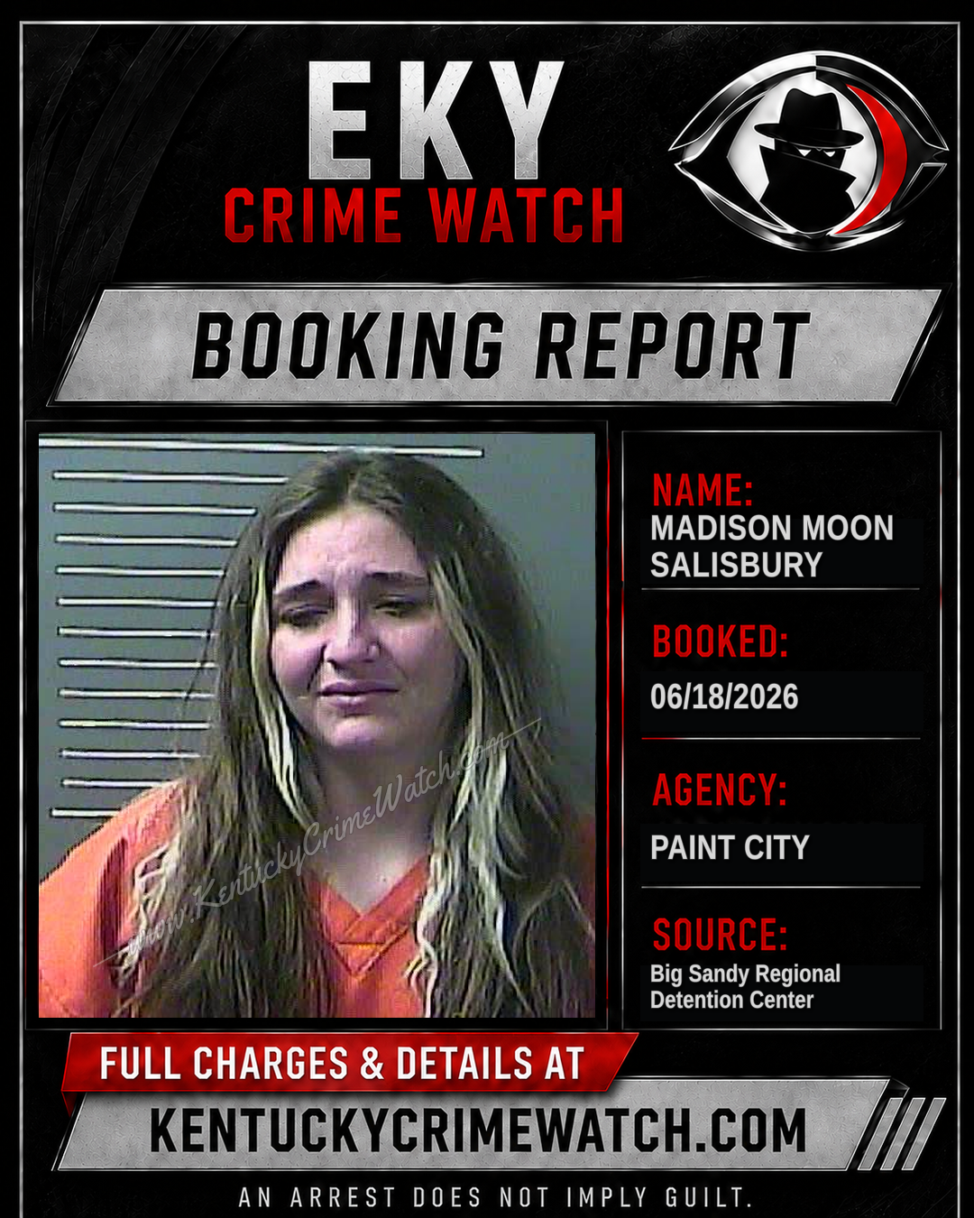 MADISON MOON SALISBURY booking report card