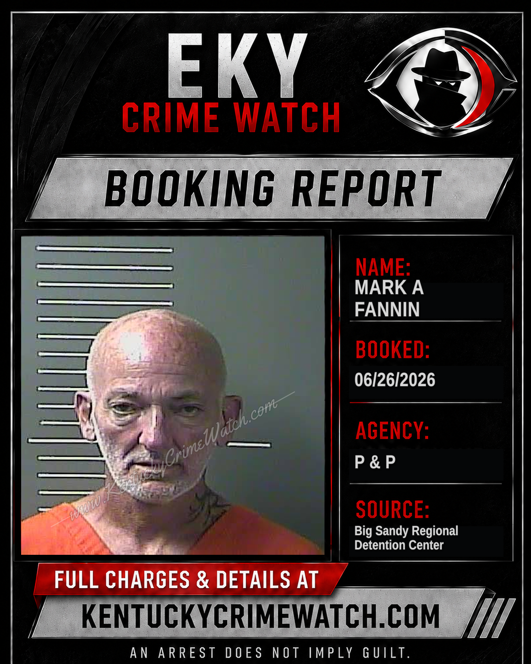 MARK A FANNIN booking report card