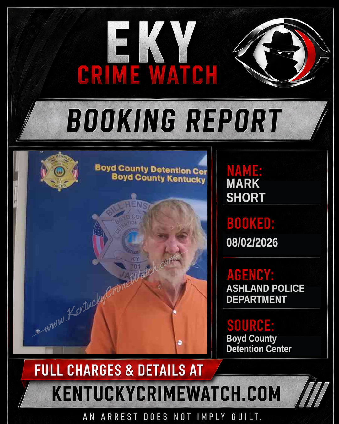 MARK SHORT booking report card