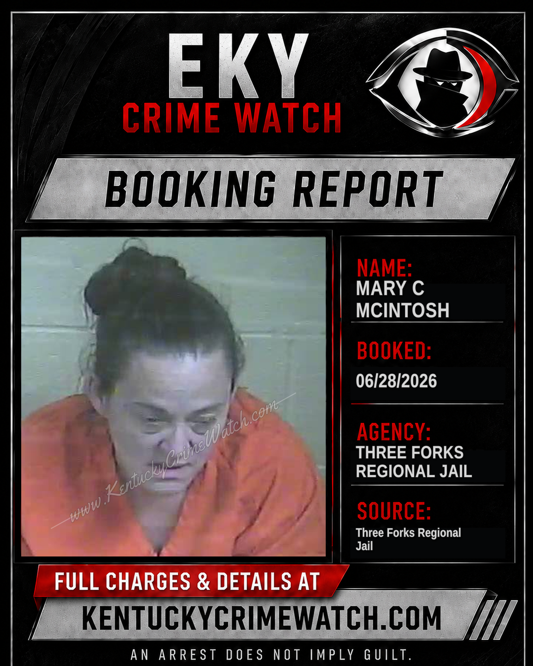 Mary C McIntosh booking image