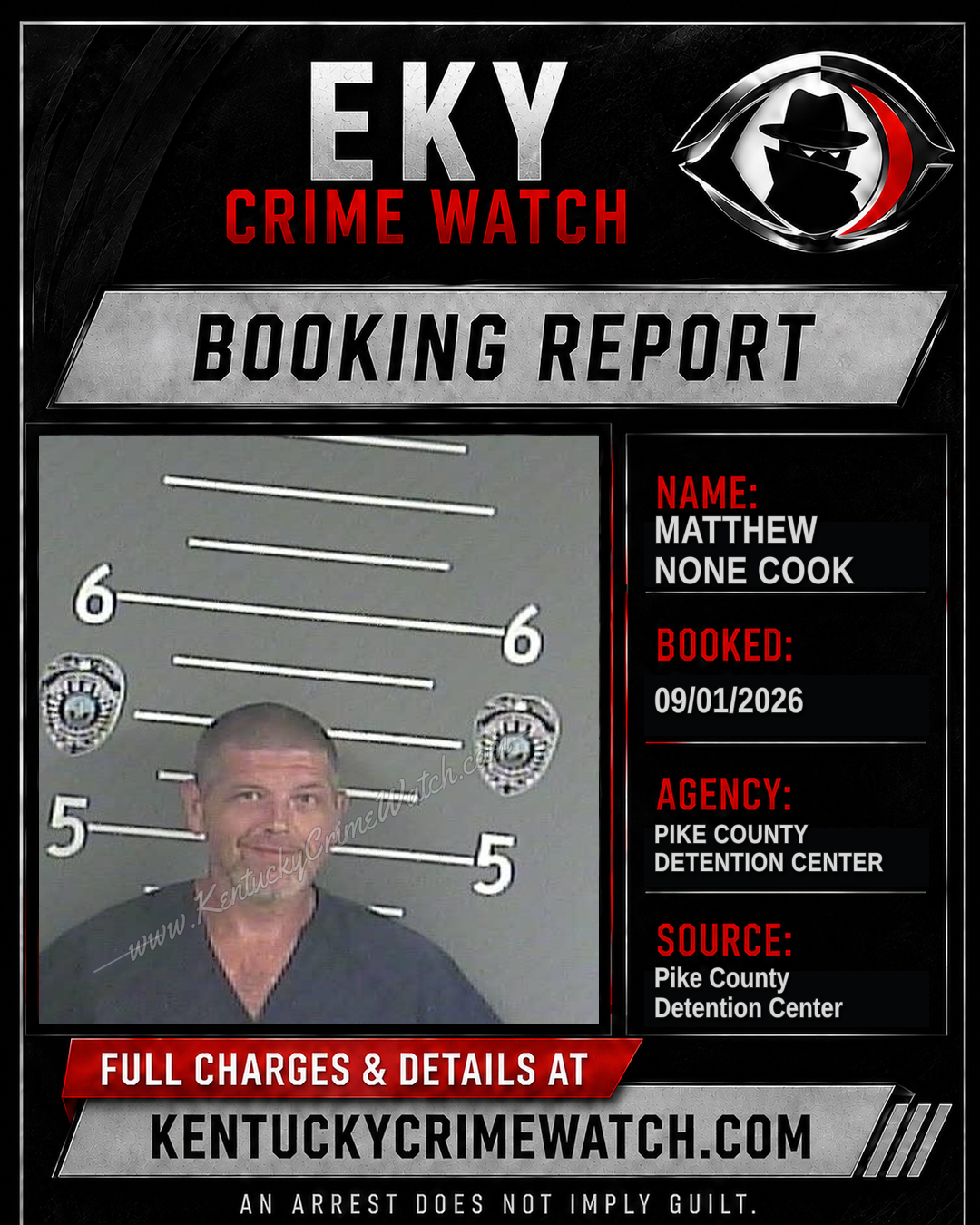 MATTHEW NONE COOK booking report card